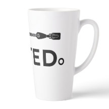 MUTED. Mug à latte isolé noir et blanc