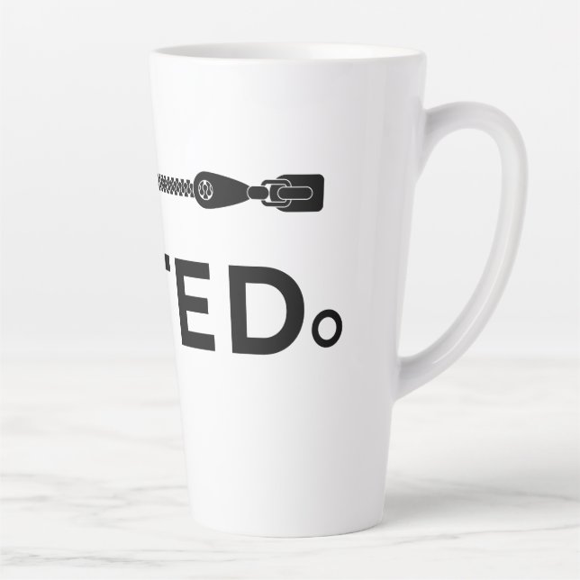 MUTED. Mug à latte isolé noir et blanc (Droite)