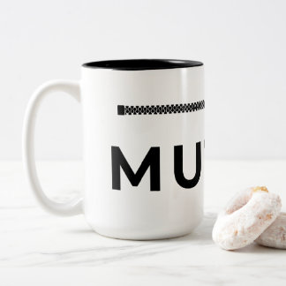 MUTED. Mug de café noir et blanc