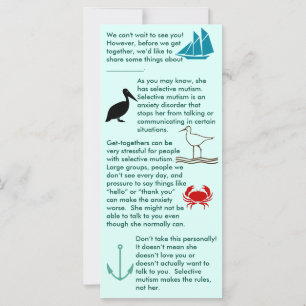 Mutisme Sélectif Rassembler Girl Flat Card