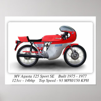 MV Agusta 125 Sport SE Motorcycle - A3/A4 Poster