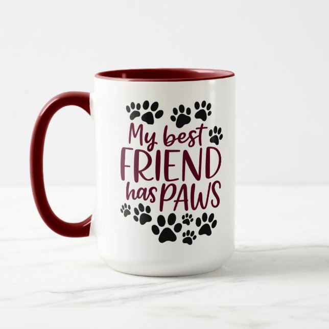 My Best Friend Has Paws | Cute Dog Lover Combo Mug (Gauche)