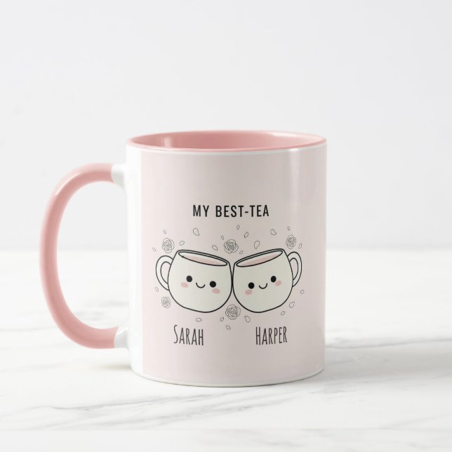 "My Best-Tea" Cute Personalized Best Friend Mug (Gauche)
