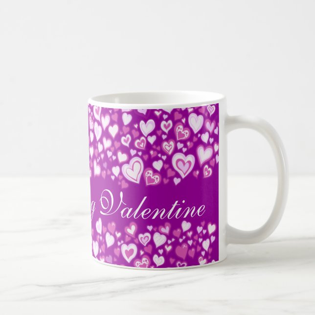 "My Darling Valentine" coeur mug violet rose (Droite)