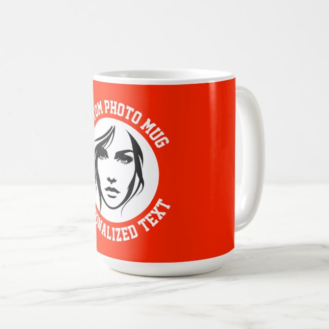 My Face on a BRIGHT RED Large Custom Mug (Devant droit)