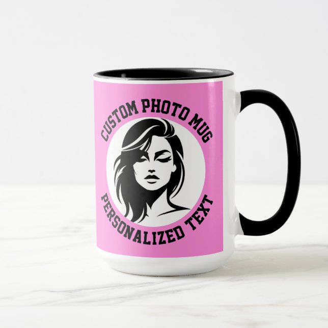 My Face on a CARNATION PINK Large Custom Combo Mug (Droite)