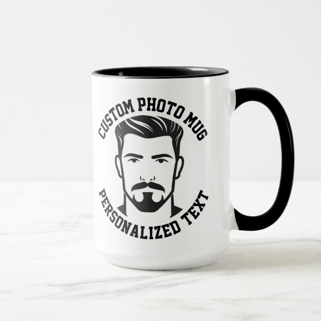 My Face on a Large Custom Combo Mug COLLEGE Text (Droite)
