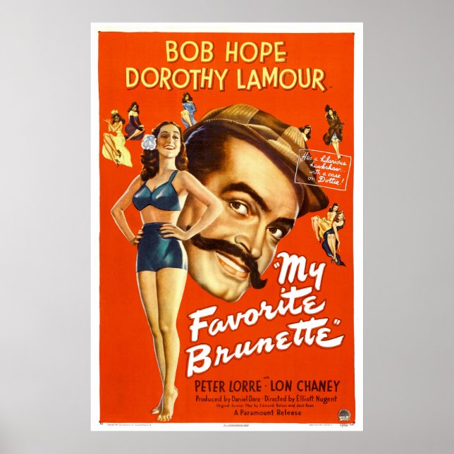 "My Favoris Brunette" - Poster Vintage (Devant)