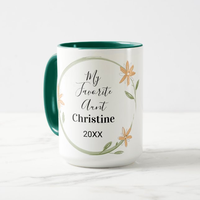 My Favorite Aunt 1 Photo Custom Mug (Devant gauche)