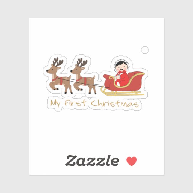 My First Christmas – Cute Baby Sticker (Feuille)