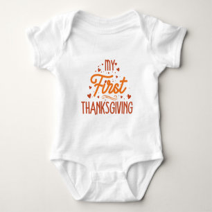My First Thanksgiving Typography  body bébé