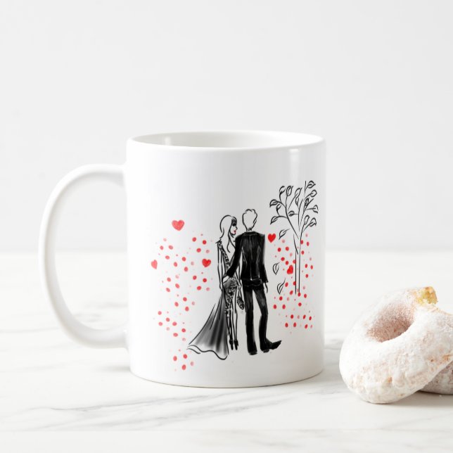 My Forever Love, Couple Art Classic Mug (Avec donut)