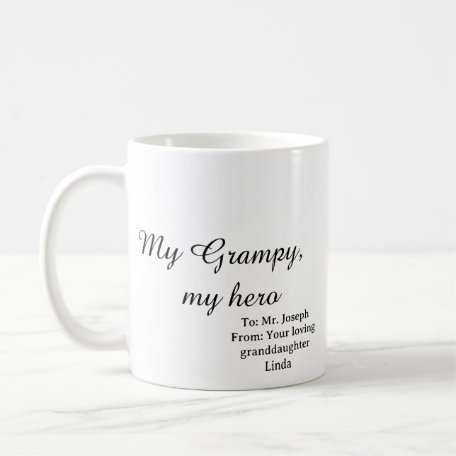 My Grampy My Hero Grandpa Coffee Mug (Gauche)
