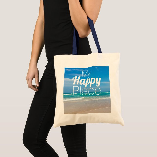 My Happy Place Beau Sac fourre-tout de plage (Devant (produit))