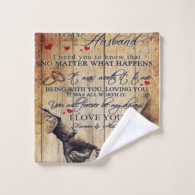 My Husband Gift | Letter For Him | (Gant de toilette)