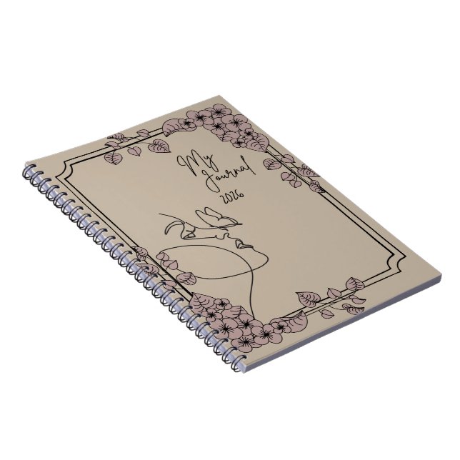 My Journal 2026 – Minimal Floral Line Art Aestheti (Côté Droit)