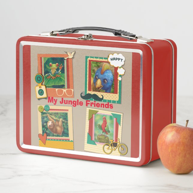 My Jungle Friends Fun Retro Metal Lunchbox (En situation)