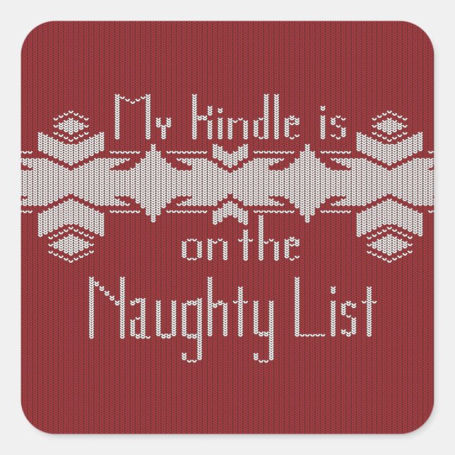 My Kindle Is on the Naughty List Sticker (Devant)