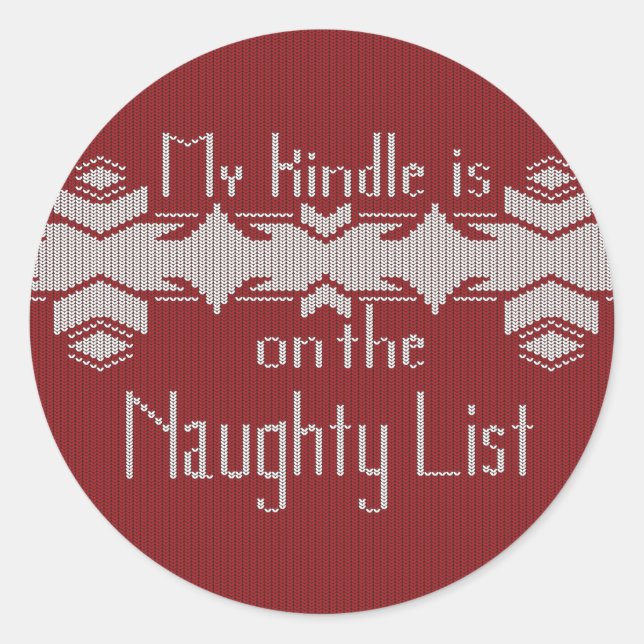 My Kindle Is on the Naughty List Sticker (Devant)