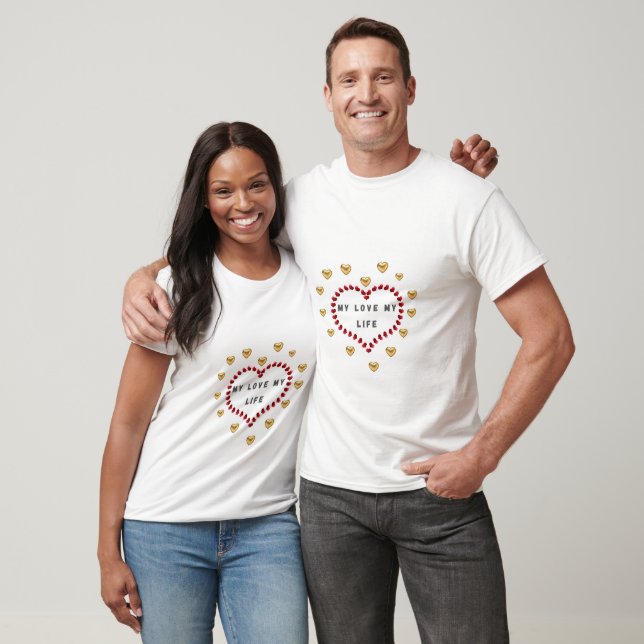 My Love, My Life : Heart Embrace T-Shirt Design (Unisexe)