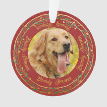 My Pet Photo Gold Berry Wreath Crison Noël
