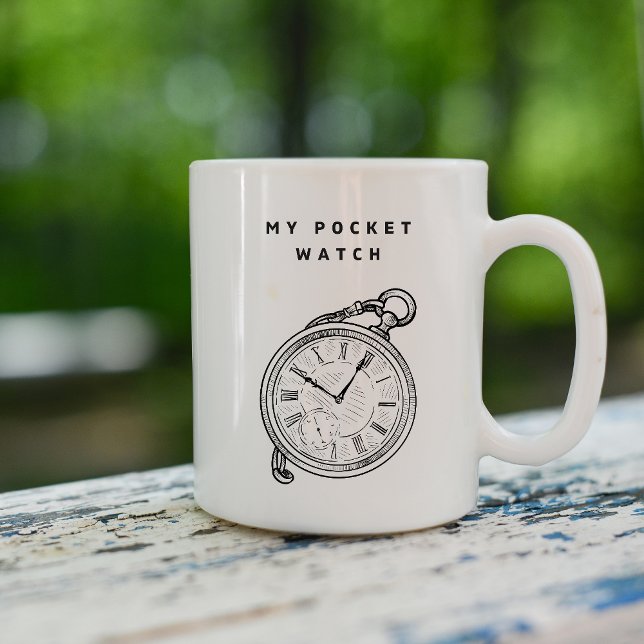 My Pocket Watch" Minimalist Time-Themed Mug (Créateur téléchargé)