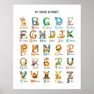 My Safari Animal Alphabet Poster éducatif