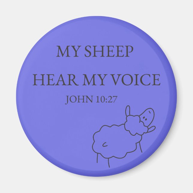 My Sheep Hear My Voice Scripture Magnet (Devant)