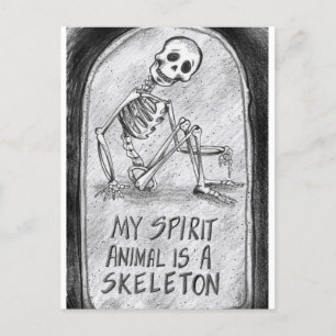 My Spirit Animal est une carte postale de squelett