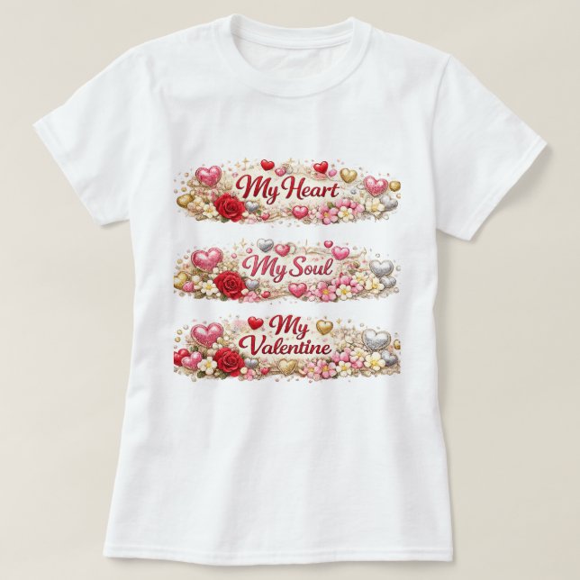 My Valentine Love T-Shirt Romantic Gift (Design devant)