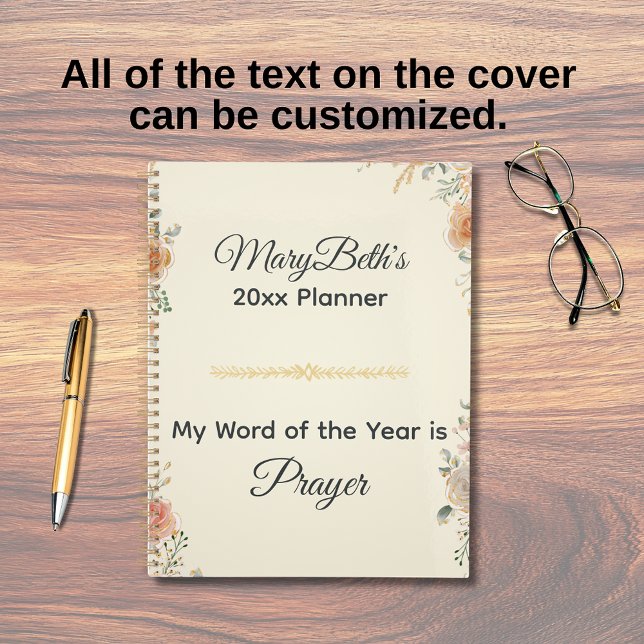 My Word Of The Year Is Prayer Floral (My word of the year planner)