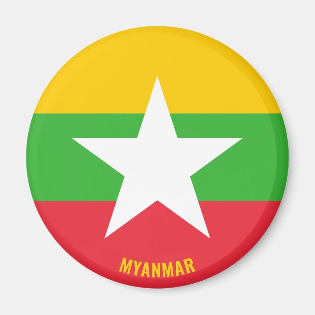 Myanmar Drapeau de charme Magnet patriotique (Devant)
