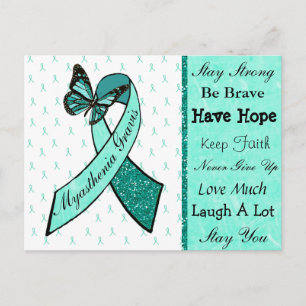 Myasthenia Gravis Hope Butterfly Ribbon Carte Post