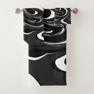Mydeas Black & White Gris Marbrée Paint Swirl