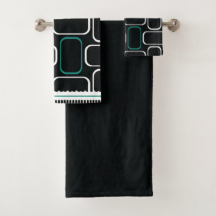 Mydeas Rectangles cyanes noires et blanches fonc