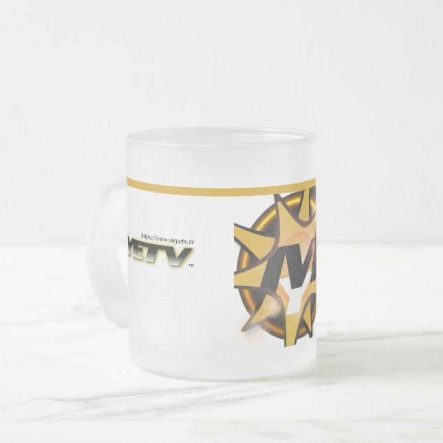 MYETV's Glass Mug 380gr. (Devant gauche)