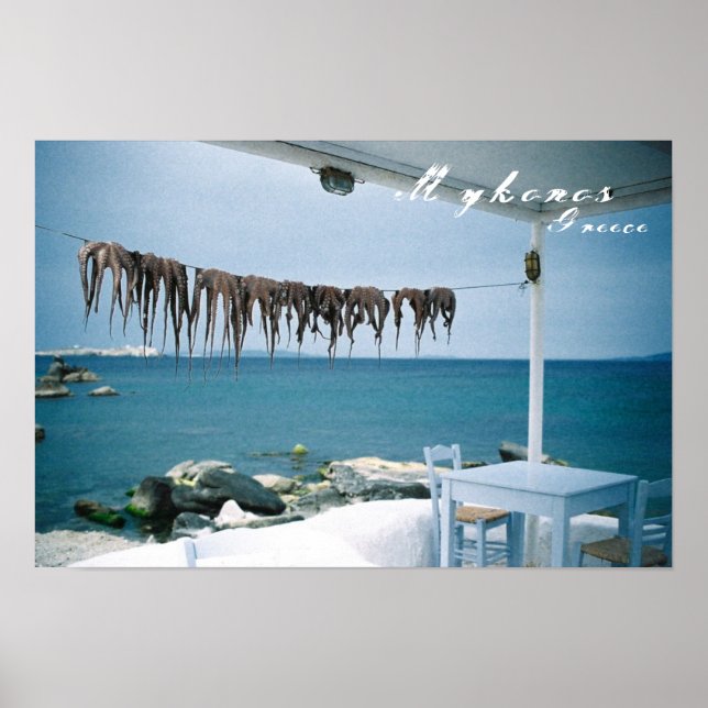 Mykonos, affiche de la Grèce (Devant)