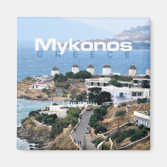 Mykonos Balnéaire Grèce Souvenir Frigo Magnet (Devant)