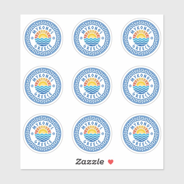 Mykonos Island, Grèce Sticker à pack multiple (Feuille)