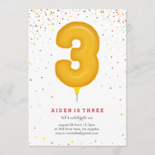 Mylar Balloon Merriment Anniversaire Invitation