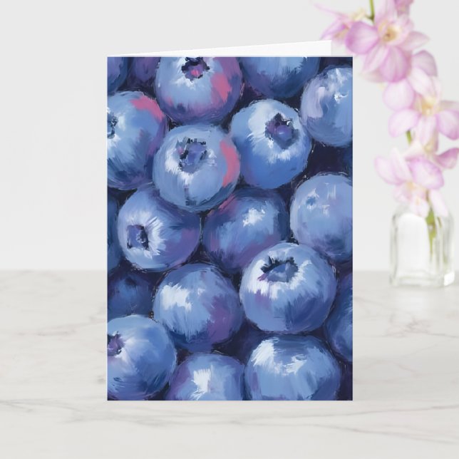 Myrtilles | Carte de fruits peints à l'aquarelle (Orchidée)