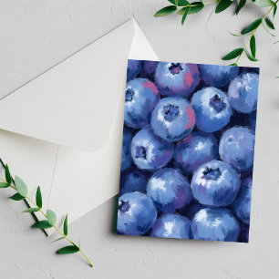 Myrtilles   Carte de fruits peints à l'aquarelle