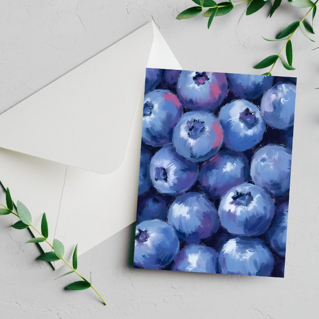 Myrtilles | Carte de fruits peints à l'aquarelle (Créateur téléchargé)