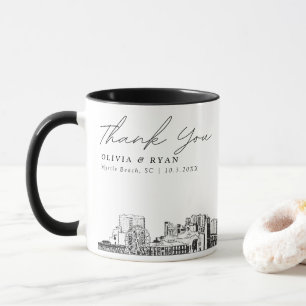 Myrtle Beach Croquis Simple Custom Wedding Mug