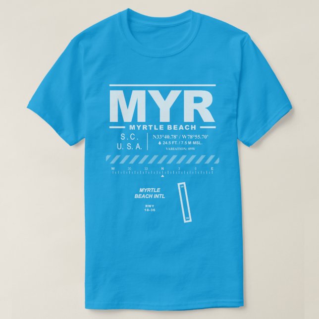Myrtle Beach International Airport MYR T-Shirt (Design devant)