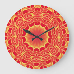 Mystère rouge, horloge murale d'art mandala