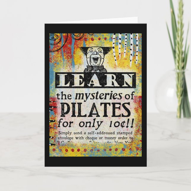 Mystères de Pilates Carte de voeux - Vintage amusa (Devant)