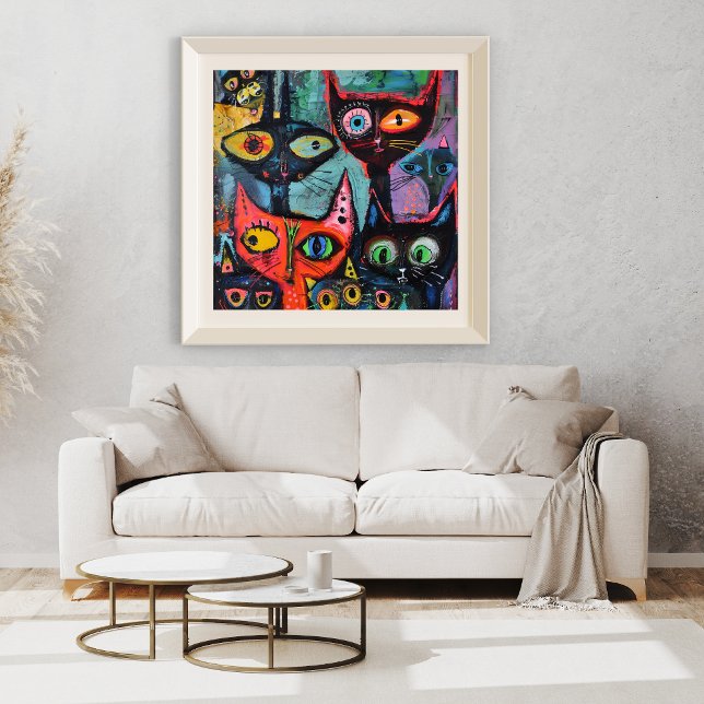 Mysterious Cats - Impression d'art Whimsical (Créateur téléchargé)