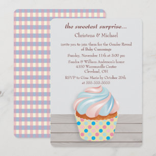 Mystery Cupcake Genre Révéler Invitation