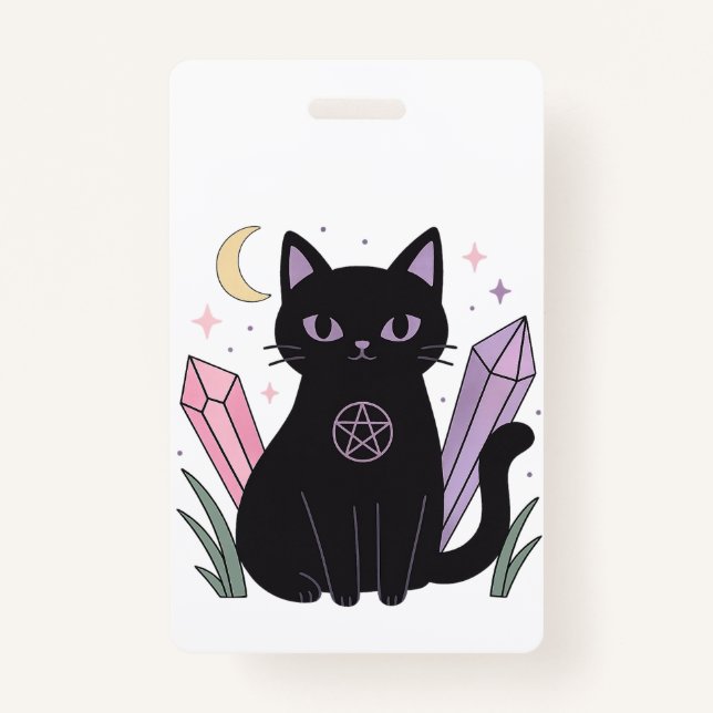 Mystic Cat” Pastel Goth Badge (Devant)